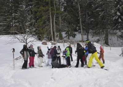 Schneeschuhwandern in den Chiemgaueralpen bei der Faschingsferienfahrt bei Ruhpolding